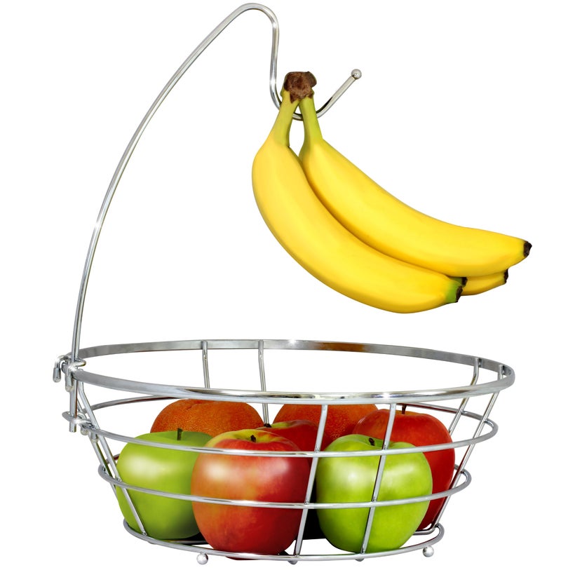 Deco Brothers Fruit Bowl with Banana Holder, Chrome - Image 2
